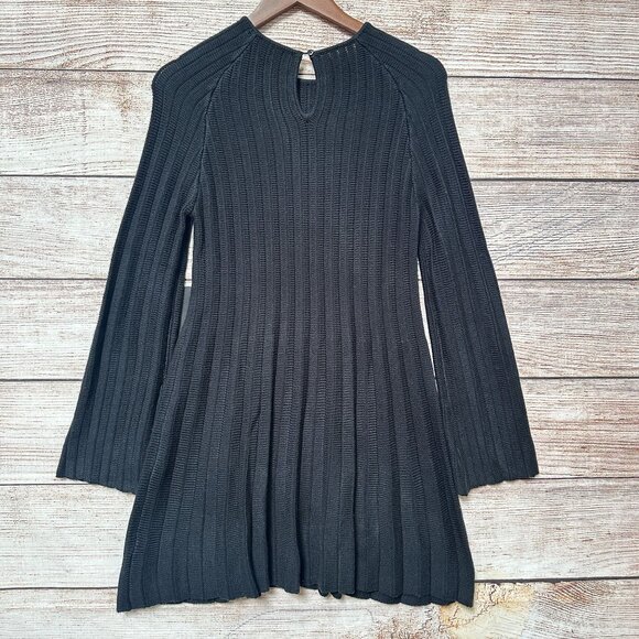 Pomander Place Womens Size S Black Ribbed Knit Sweater Adi Dress Long Sleeve - Picture 3 of 12